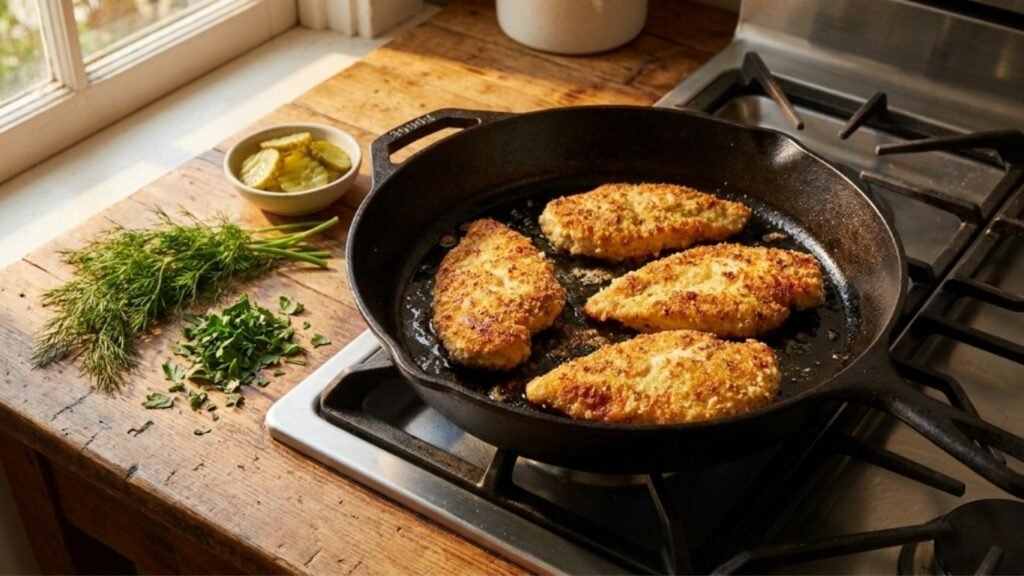 Crispy Parmesan Pickle Chicken