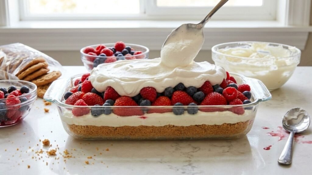No Bake Berry Lush Dessert