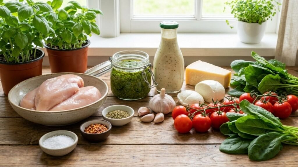 Pesto Caesar Chicken Bake Recipe