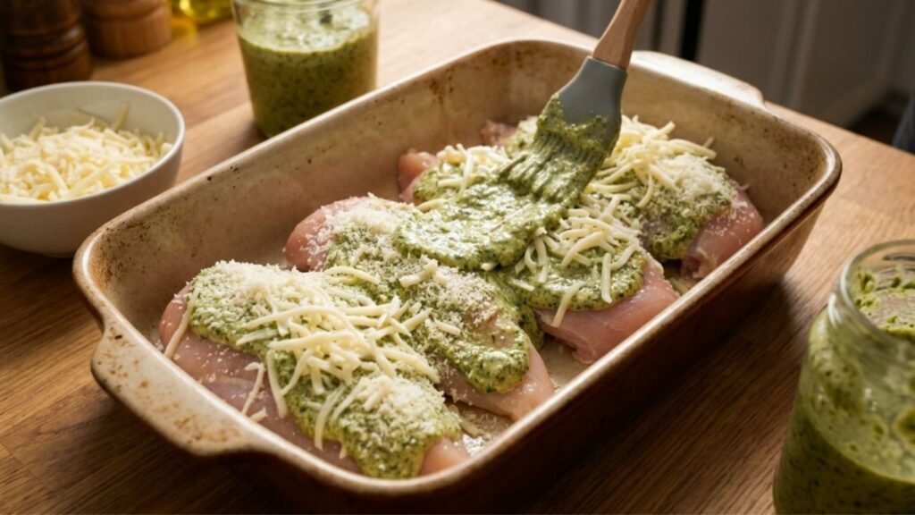 Pesto Caesar Chicken Bake Recipe
