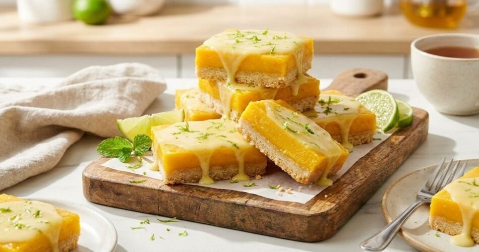 Mango Bars with Lime Glaze