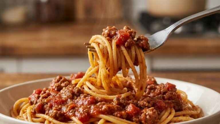 Instant Pot Spaghetti with Meat Sauce (20 Minutes!)