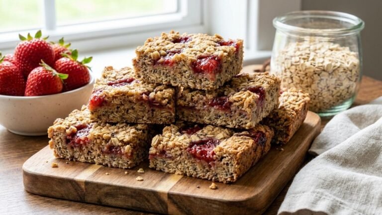 Strawberry Oatmeal Breakfast Bars (Easy & Wholesome)
