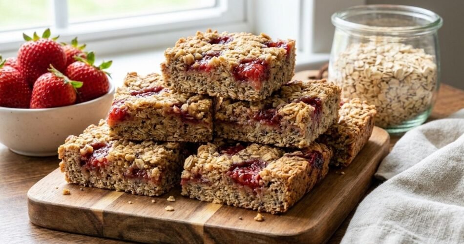 Strawberry Oatmeal Breakfast Bars