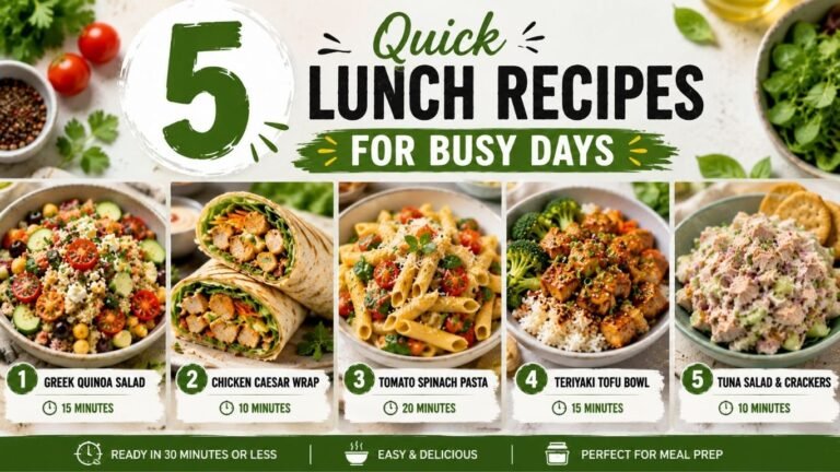5 Quick Lunch Recipes for Busy Days (Ready in 30 Minutes or Less)