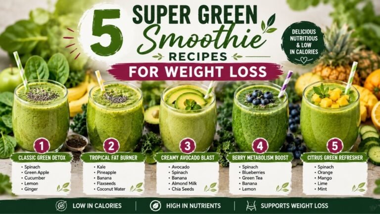 5 Super Green Smoothie Recipes for Weight Loss