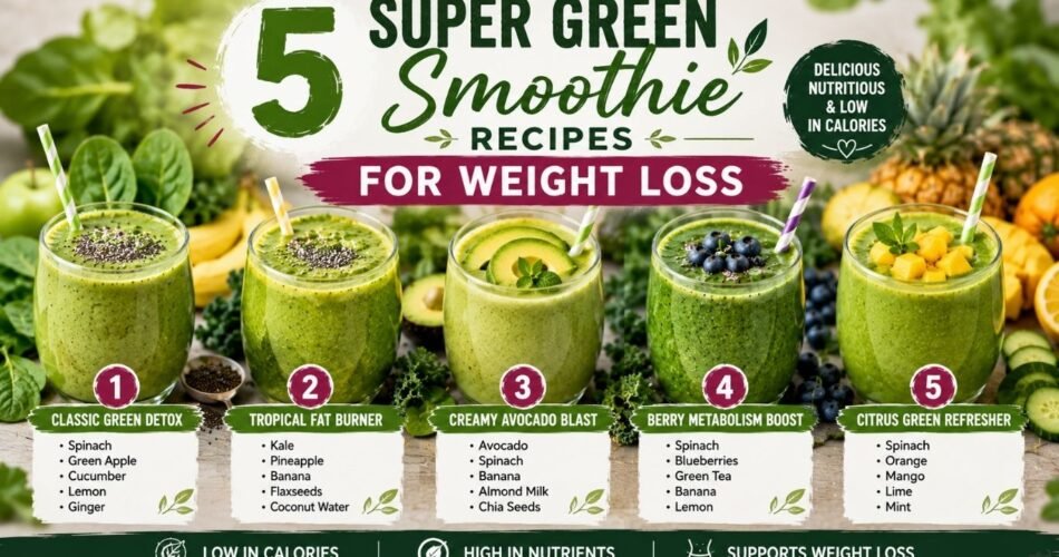 5 Super Green Smoothie Recipes for Weight Loss