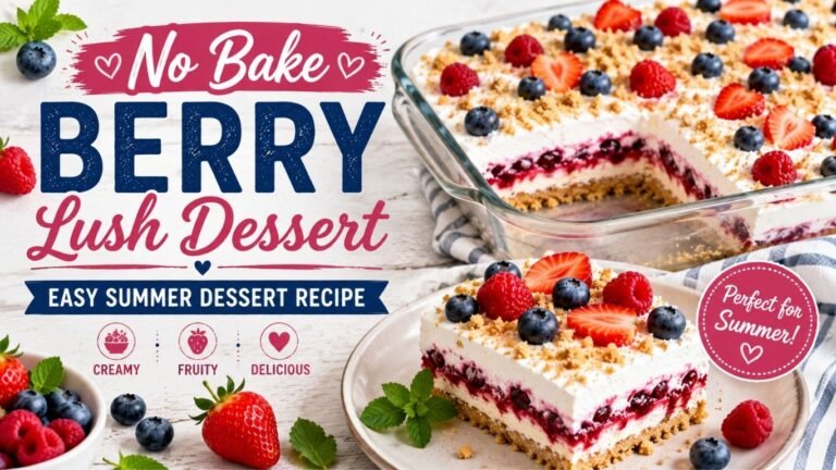 No Bake Berry Lush Dessert | Easy Summer Dessert Recipe