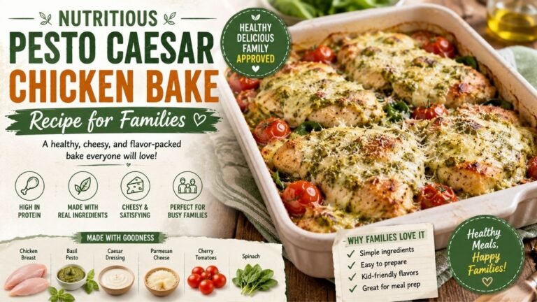 Nutritious Pesto Caesar Chicken Bake Recipe for Families