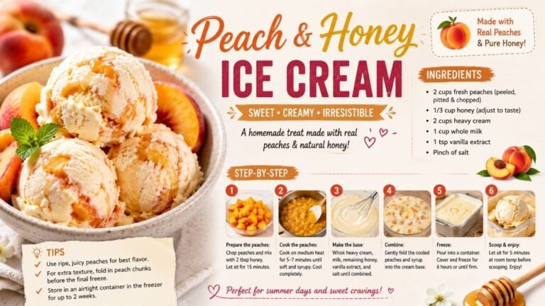 Peach & Honey Ice Cream: Creamiest Summer Scoop You’ll Ever Make