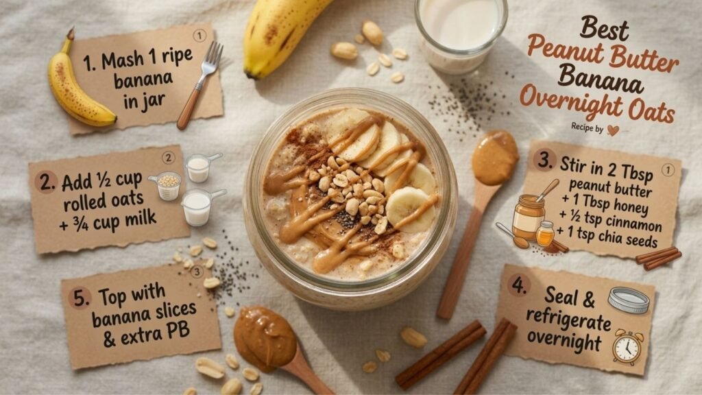 Best Peanut Butter Banana Overnight Oats Recipe